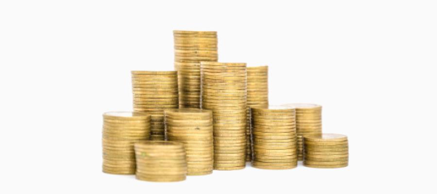 Stacks of gold coins